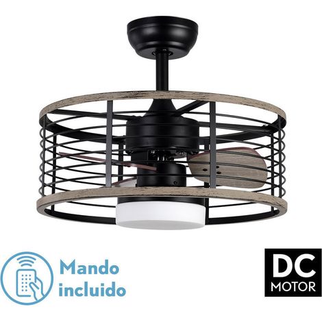 Ventilador de techo DC 24W 2540lm 50cm 3 Aspas Negro/Madera Serie Pella (1/4)