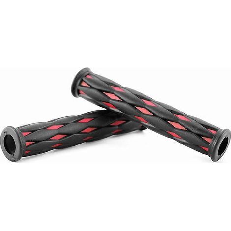 Gants de guidon pour trottinette électrique et moto, poignées de frein et de klaxon, manchons en caoutchouc antidérapants, confortables et résistants, polyvalents (à carreaux rouges et noirs) (1/5)