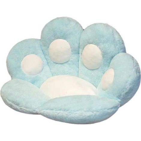 Galette de chaise 7060 cm halbgeschlossen – Kissen in Form einer süßen Katzenpfote – Bodenmatte – Blau