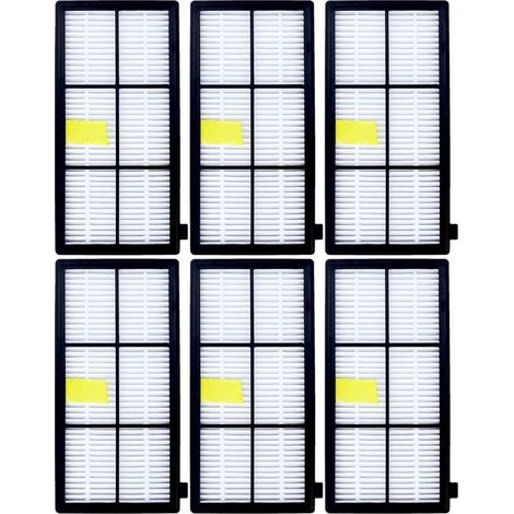 Filtros HEPA de repuesto para aspiradoras iRobot Roomba serie 800/900 (805，865，870，871，876，880，960，965，966，980)，paquete de 6 (1/4)