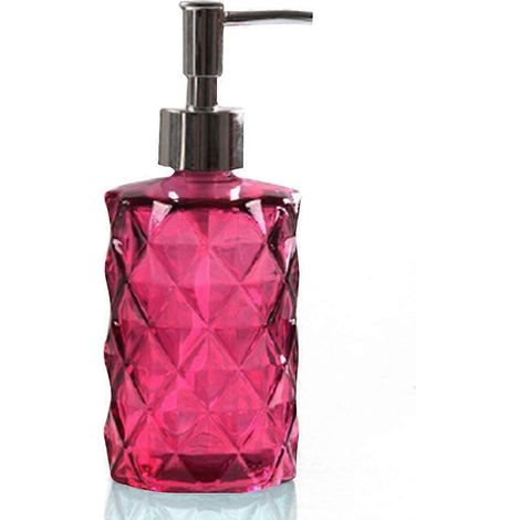 Distributeur de savon élégant en verre, pompe en plastique antirouille, utilisation polyvalente pour la salle de bain et la cuisine, matériau sûr et résistant, rechargeable en liquide (330 ml). (1/4)