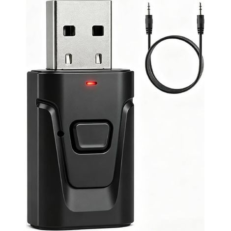 Adaptateur Bluetooth USB 5.0 2-en-1 (Émetteur/Récepteur) – Audio Stéréo sans Fil avec Prise Jack 3,5 mm – sans Latence – pour TV, PC, Voiture, Enceinte, Casque – Plug (1/5)