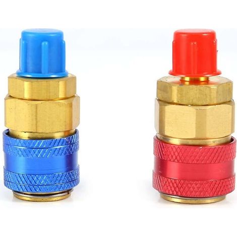 Refrigerant Quick Couplers, Auto Car R134a Quick Coupler Connector Brass Adapters Ac Manifold Low And High Side (1/5)