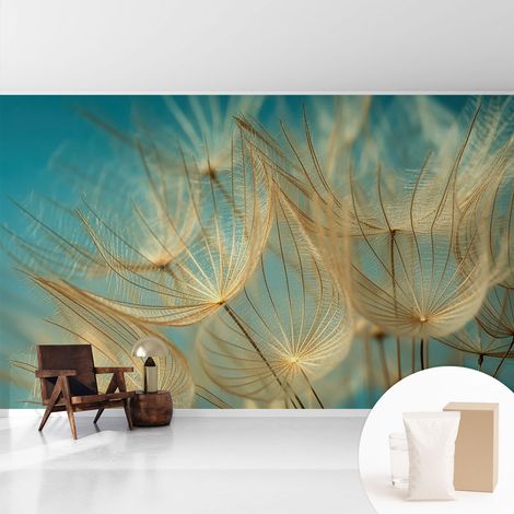 Fototapete Tapete Vliestapete mit Kleber - trendige Wanddeko - Schlafzimmer - Wohnzimmer Ätherische Pusteblumen 416x254 cm (1/5)