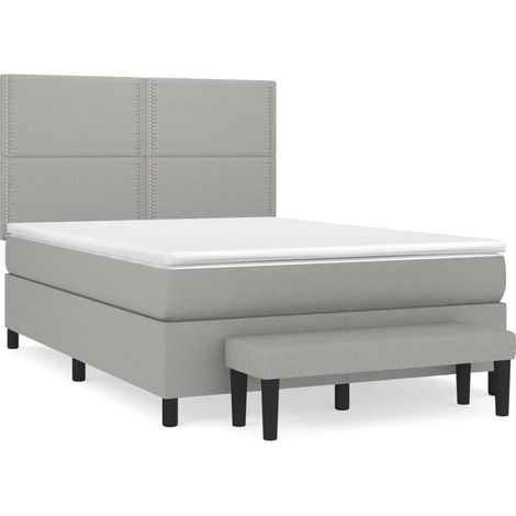 Maison Exclusive - Cama box spring con colchón tela gris claro 14 (1/5)