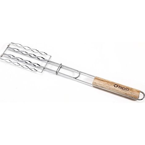 Pince à saucisses de barbecue Tepro 8527 pour 4 saucisses avec manche en bois 51 cm