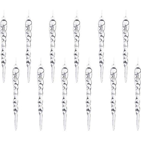 Christmas Acrylic Icicle Ornament 6 Inch Hanging Pendant Glass Lightweight (1/5)