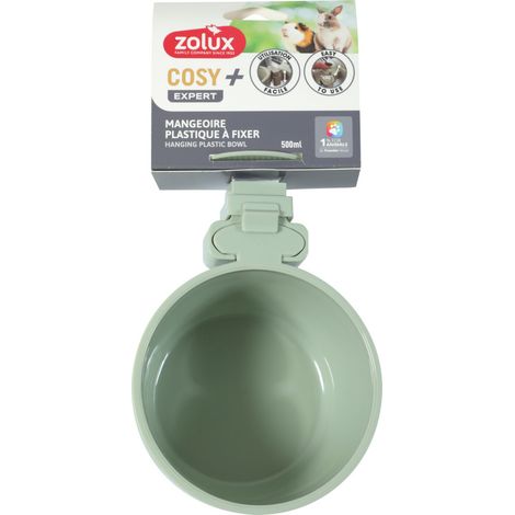 Mangeoire plastique verte Cosy 500 ml pour petits mammifères - zolux