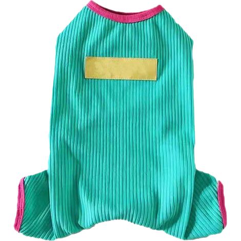 Pyjama pour chien doux et confortable en coton respirant pour Teddy Bichon Caniche Chiot Vert M (1/5)