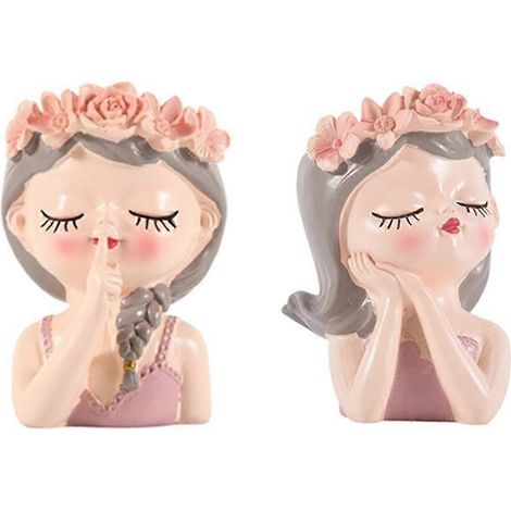 Lot de 2 Fairy Succulent pot de plante kit Drainage Hole 4 pouce intérieur Cactus pot Unique Cute fleur Vases (1/5)