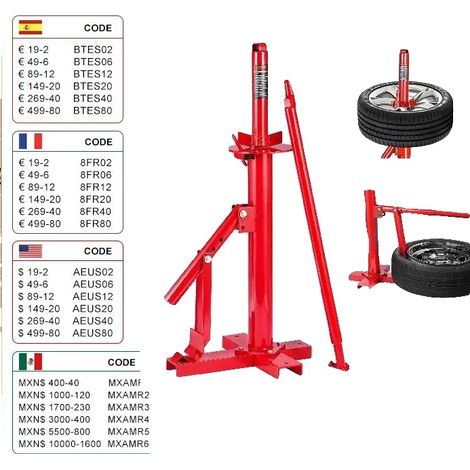 Démonte-pneu manuel, compatibilité 8"-16", construction durable (1/5)