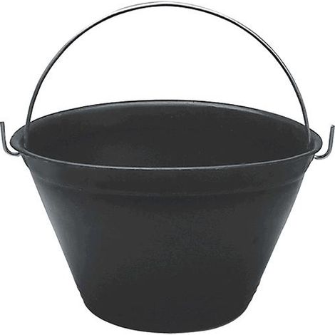 Calderina secchio muratore plastica nero 8 l diametro 34 cm manico metallo (1/10)