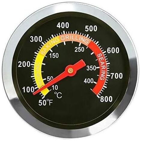01T08 6cm Barbecue Extérieur Grill Fumoir Thermomètre en Acier Inoxydable Calibre de Température Four Thermomètre Smoker Grill, pièces de Rechange de Gril pour la Cuisson du Barbecue (1/4)