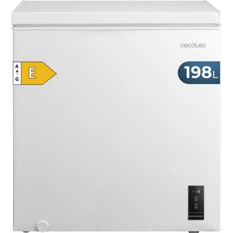 Cecotec Congélateur Coffre 198L Bolero CoolMarket Chest 198P White E. Panier, Contrôle Électronique LED, UltraContact D-Cool
