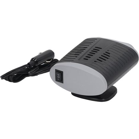 Ventilateur chauffant de voiture 150 W, orientable à 360°, gris et noir, chauffage rapide, désembueur et dégivreur de pare-brise pour véhicule 12 V (1/5)
