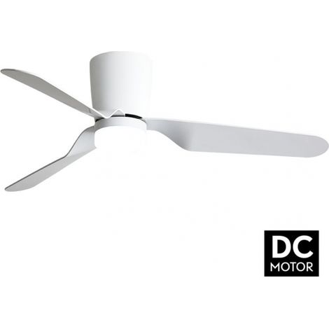 TODOLAMPARA - Fan de Deckenventilator mit Licht LED 18W Motor DC Modell KOCHI Weiß, 3 Schattierungen de Licht mit Speicher, 3 Flügel, 5 Geschwindigkeiten, Fernbedienung control, Timer, leise und niedr