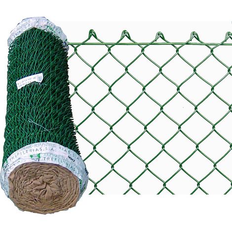 Enrejado plastificado simple torsión - 17x50 mm - 120 cm - 25 m - Verde