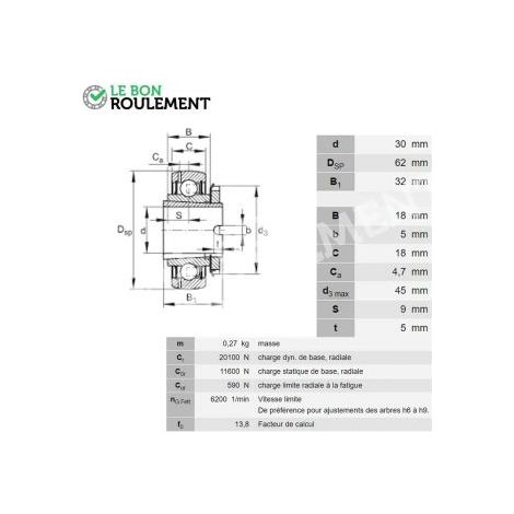 Roulement de palier GSH30-2RSR-B-INA