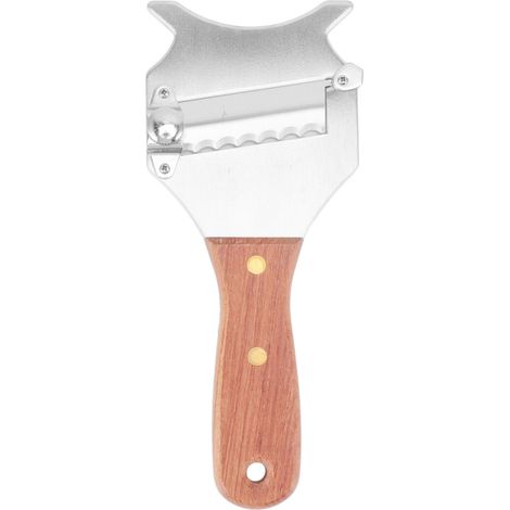 Grattugia per tartufi con lama ondulata e manico in legno tagliaformaggio manuale in acciaio inox per cioccolato. (1/5)