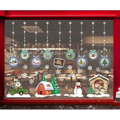 Autocollants de Noël en PVC pour fenêtre, décoration de Noël, maison, magasin, fête (1/3)