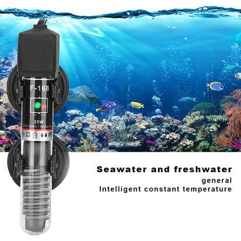 Chauffage d'Aquarium Automatique 26°C - Thermoplongeur Mini en Quartz Anti-Explosion pour Petit Aquarium Eau Douce et Mer 25W