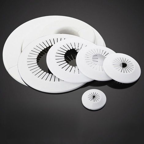 Lot de 4 cache-trous muraux pour tuyaux et conduits, plaque décorative en polypropylène pour trous de câble dans le mur, le plafond ou le sol, résistante au gel et à la chaleur, blanc (1/5)