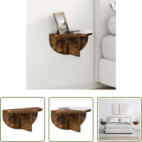 Wandregal Eiche - Wandregal Geräucherte Eiche 38 x 19 x 19 cm Holzwerkstoff (1/5)