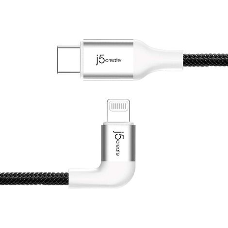 Câble USB C vers Lightning pour iPhone 14, 13, 12, 11 (blanc) - 1,2 m [certifié Apple MFi] Câble tressé à fiche coudée pour iPhone 1411, iPad, AirPods Pro (1/5)