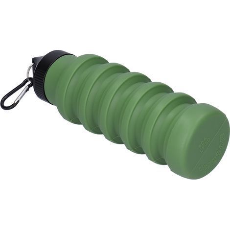 Zusammenfaltbare 500-ml-Silikon-Wasserflasche, wiederverwendbare Wasserflasche mit Kunststoffverschluss, perfekt für Reisen und Camping. (1/5)