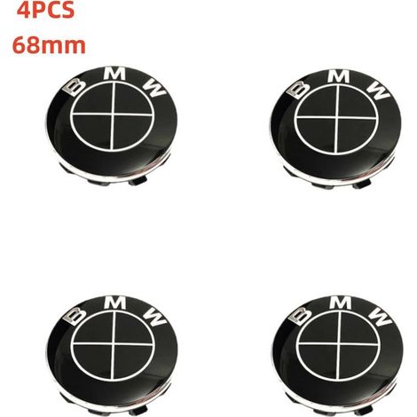 NURIA-Cache moyeu jante BMW 68mm-Enjoliveur centre roue-Convient pour le remplacement des enjoliveurs BMW-Tout noir (1/2)