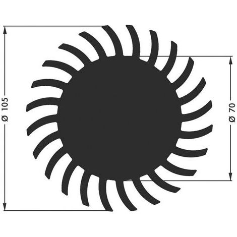 Dissipateur pour LED Fischer Elektronik SK 584 20 SA 10021655 1.75 K/W (Ø x H) 105 mm x 20 mm 1 pc(s) (1/3)