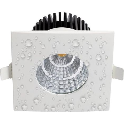1 unité Spot LED encastrable carré, 6 W, IP65 étanche, 4200 K blanc neutre, pour salle de bain et cuisine