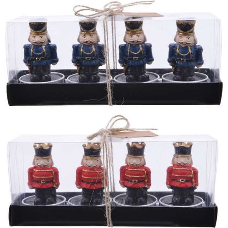 4 tealights decorazione schiaccianoci 3,8xh7 cm