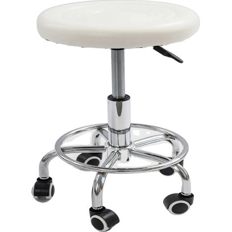 Fauteuil de salon, hauteur réglable, base en métal, BLANC (1/2)