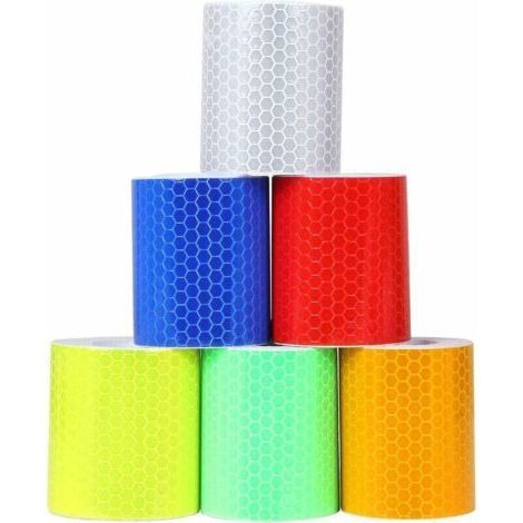 Lot de 6 Ruban Adhésif de Signalisation Ruban Réfléchissant Adhésif, Haute Performance – 50MM x 3M, Idéal pour Signaler Les Zones Dangereuses (1/5)