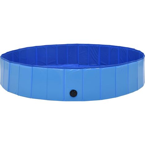 Piscine pliable pour chiens Bleu 160x30 cm PVC (1/5)