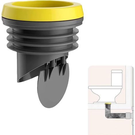 Joint torique de bride de toilette en cire avec clapet anti-retour, anti-odeurs et étanche, gris. (1/5)