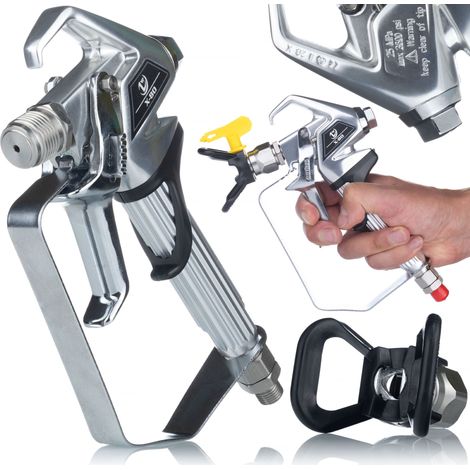 Rosfix Farbspritzpistole ZT-80 – 2-Finger-Abzug mit Düsenabdeckung  7250 psi, 1/4" Gewinde  Aluminium & Edelstahl  Airless-Technologie  Lackierzubehör