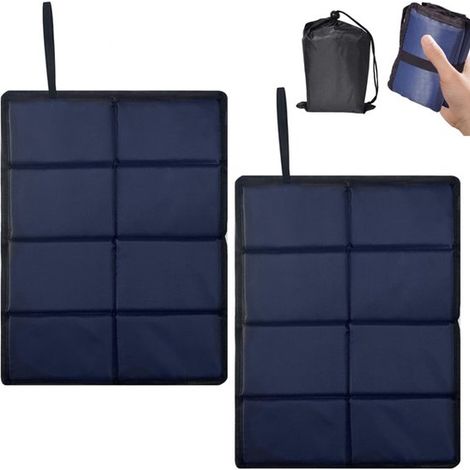 Lot de 2 coussins de siège pliables pour l'extérieur - Coussin de siège - Coussin de siège d'extérieur - Pliable - Avec sac de rangement - Compact et imperméable - Idéal pour la randonnée, la pêche et (1/5)