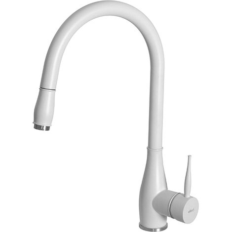 Elleci Neva G68. Tipo di beccuccio: Estraibile, Colore del prodotto: Bianco, Materiale del rubinetto: Granitek. Altezza sopra la superficie di fissaggio (max): 38,6 cm, Distanza diffusor... - MGKNEV68 (1/2)