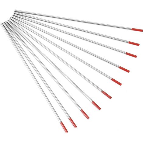 Électrode de tungstène WT20, électrode de soudage TIG professionnelle avec 2 % de tungstène thorium, adaptée aux machines de soudage TIG (2,4 mm 175 mm). (1/5)