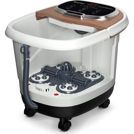Masseur de pieds avec fonction douche 37,5 x 46 x 38,5 cm massage shiatsu et chaleur réglable ambiance cosy en pp café
