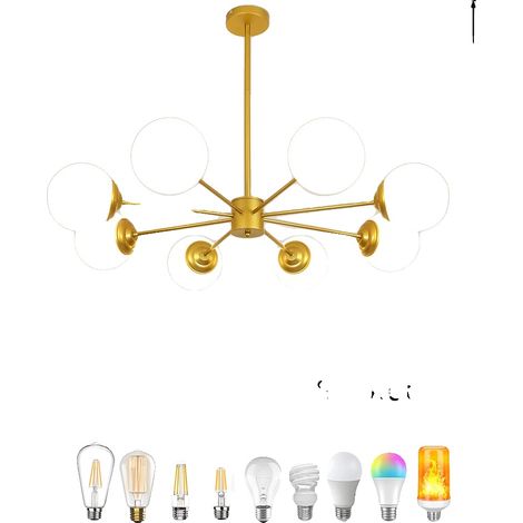 Lampadario a 8 luci, installazione versatile, A9502 (1/2)