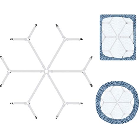 Clip Pour Drap De Lit - Métal Chromé - Élastique Haute Résistance - Forme Triangulaire 6 Côtés - Pour Matelas Rond Et Carré - Lot De 4 (1/5)