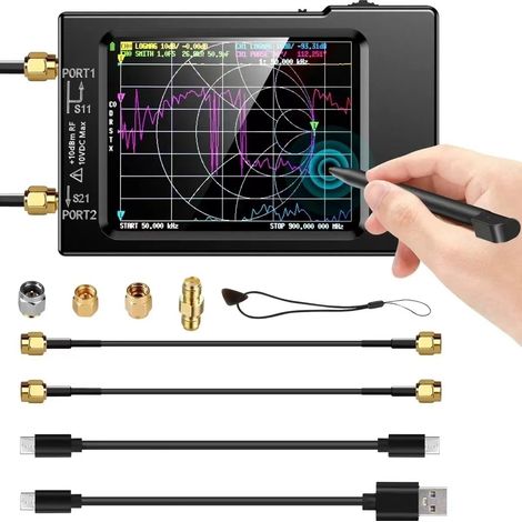 Vektornetzwerkanalysator 10 kHz – 1,5 GHz HF VHF UHF Antennenanalysator Misst S-Parameter, Stehwellenverhältnis (SWR), Laufzeit, Smith-Tabellenversion