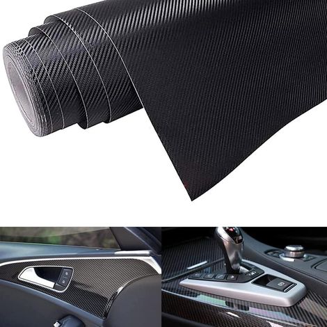 6D Carbon Folie Schwarz Glanz 30x160cm Selbstklebend mit Luftkanälen (1/5)