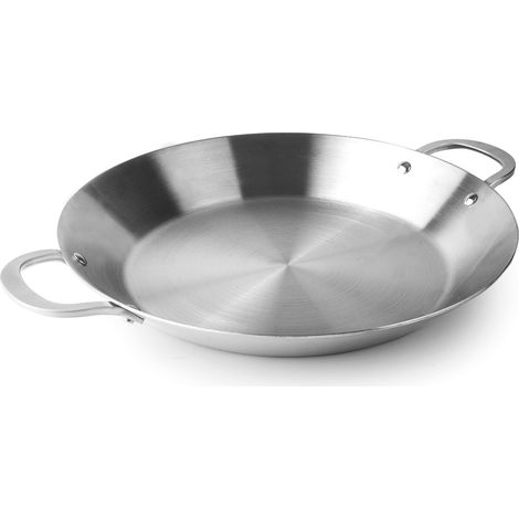 Plat Paella Induction, Poele Paella, Technologie TriLayer, Poignées Inox, Induction et Four, 7 Portions, Nettoyage Facile, Lave-vaisselle, ø 40 cm et Hauteur 6 cm (1/5)