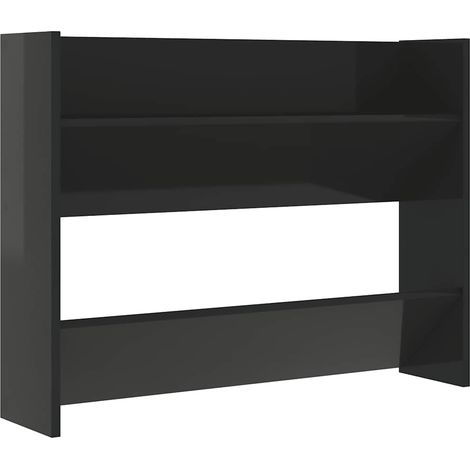 Maison Exclusive - Scarpiera a Muro Nero Lucido 80x18x60 cm in Legno Multistrato (1/5)