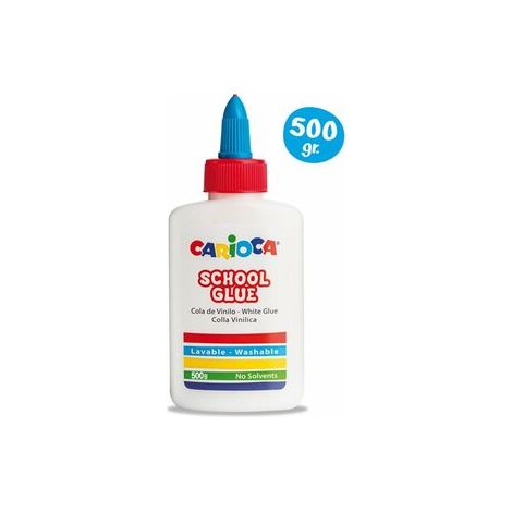 Carioca Cola Blanca 500gr - Tapa con Dispensador - Apta para Papel y Carton - Transparente al Secarse - sin Disolventes
Características:
-Cola Blanca
