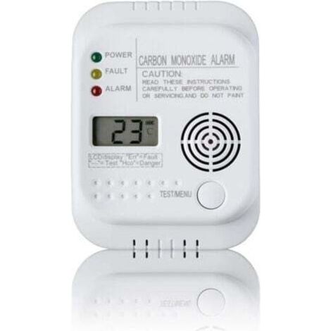 Rilevatore di monossido di carbonio, alimentato a batteria, rilevatore di gas con display e indicatore di temperatura (1/4)